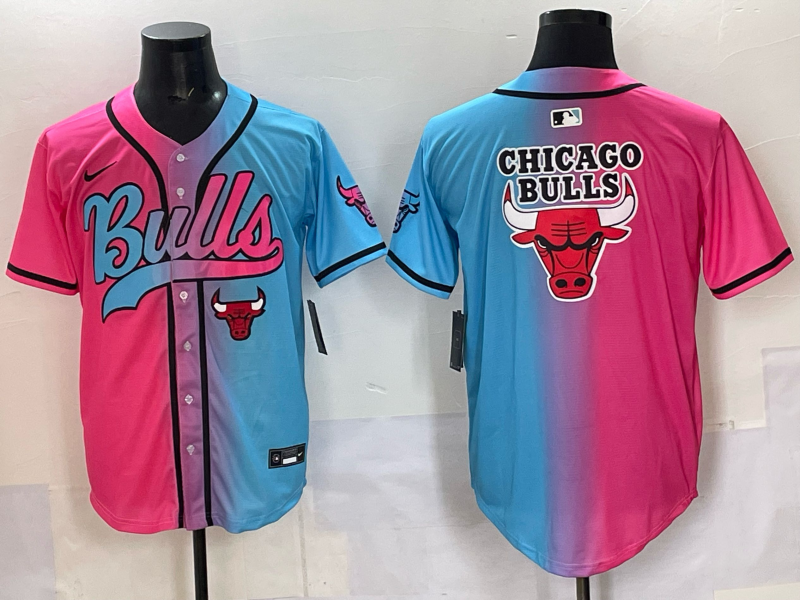 Men Chicago Bulls Nike blank Blue pink NBA 2025 Jersey style 001->chicago bulls->NBA Jersey